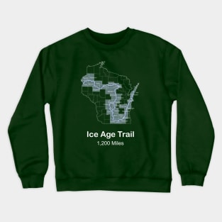 Route Map of The Ice Age Trail in Wisconsin Crewneck Sweatshirt